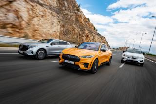 Feature: Τέρμα γκάζι με Ford Mustang Mach-E GT, Mercedes-Benz EQC 400 και Volvo C40 P8 Recharge